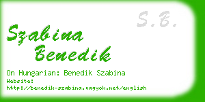 szabina benedik business card